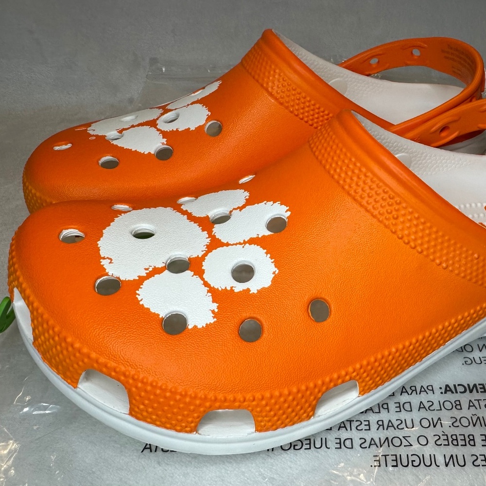 Clemson University Crocs Classic Tigers Clogs Size M7 W9 Shoes Orange NEW NWT!